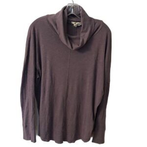 MAISON CINQCENT SIZE LARGE GRAY COTTON MODAL TURTLENECK